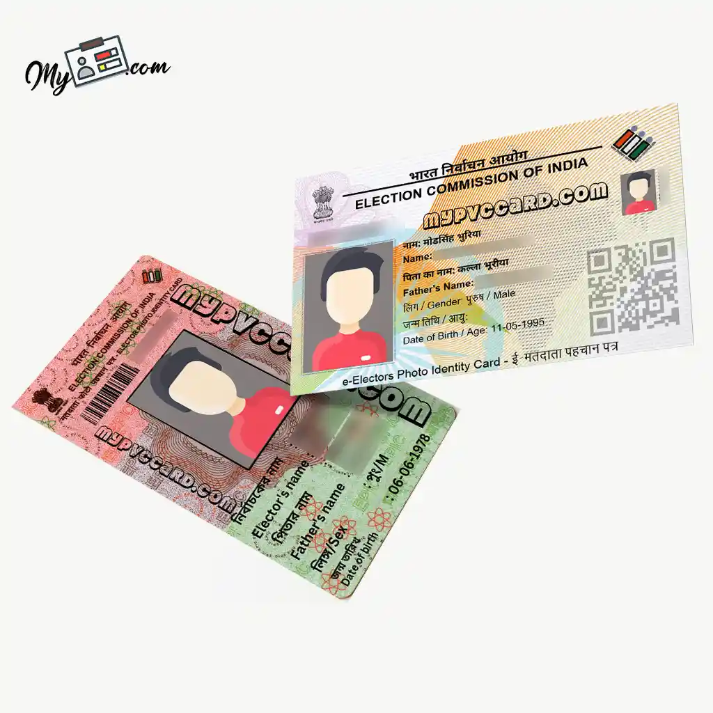 old and new epic card or voter id pvc card front and back