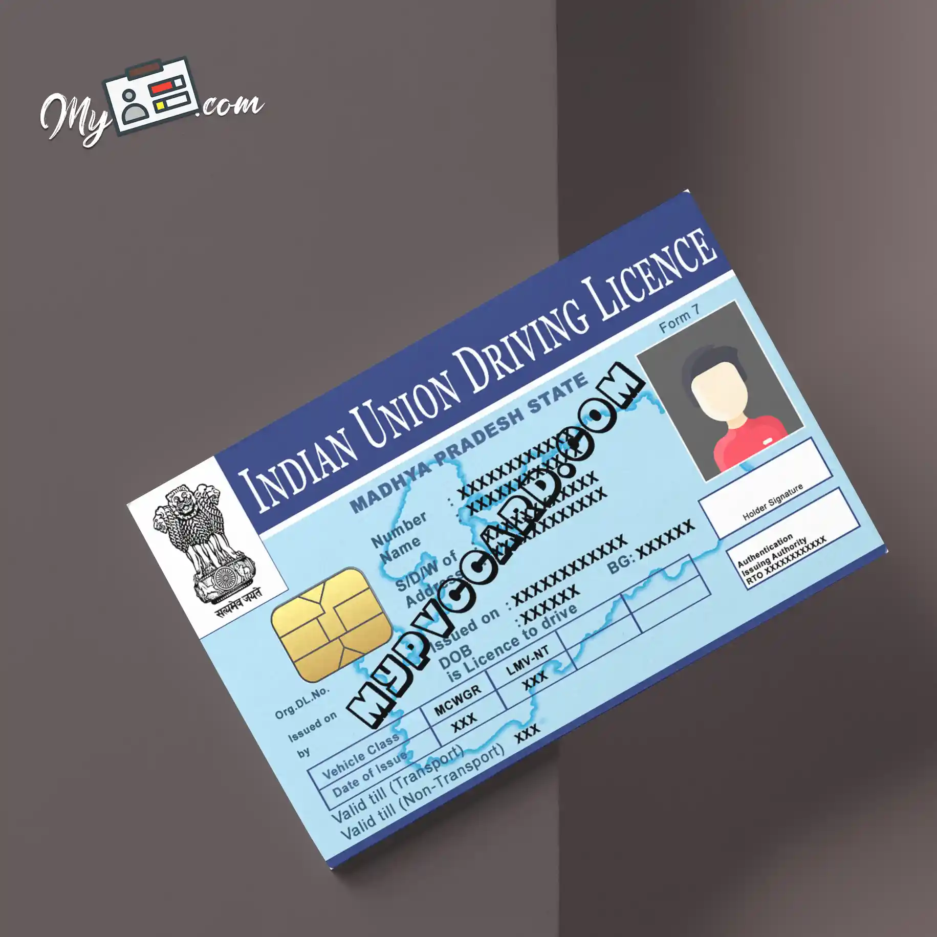 Madhya Pradesh driving licence front and back