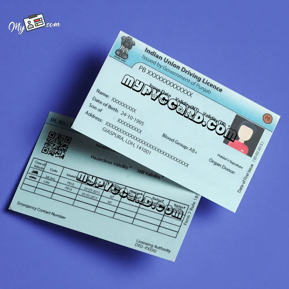 Punjab Driving Licence Smart Card, pvc card