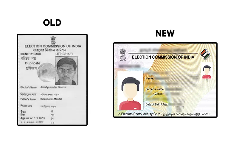 Old and New PVC Voter ID Card photo