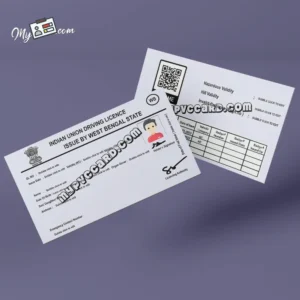 west bengal driving licence pvc card front and back side