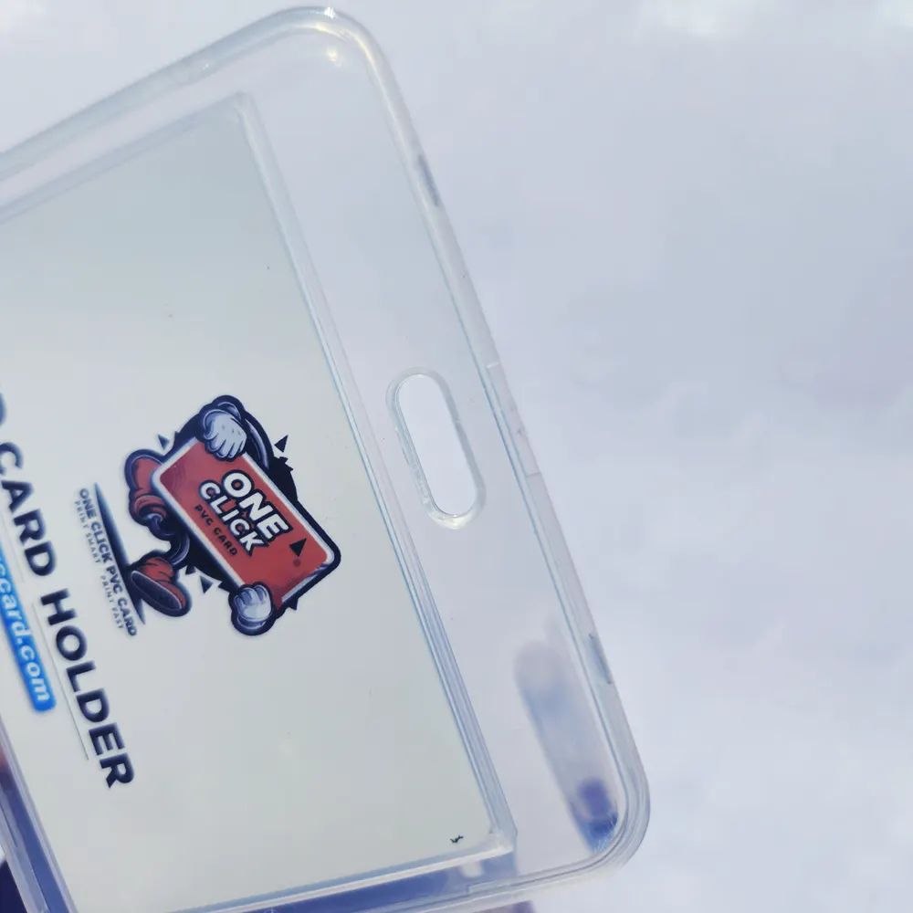transparent, horizontal, double side id card holder