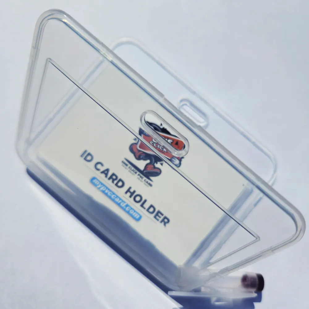 transparent, horizontal, double side id card holder