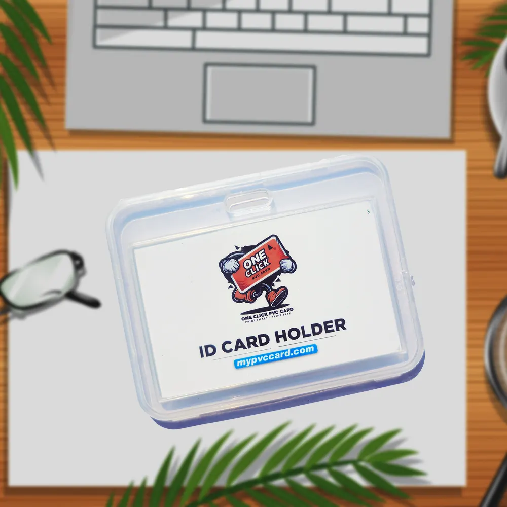 transparent, horizontal, double side id card holder