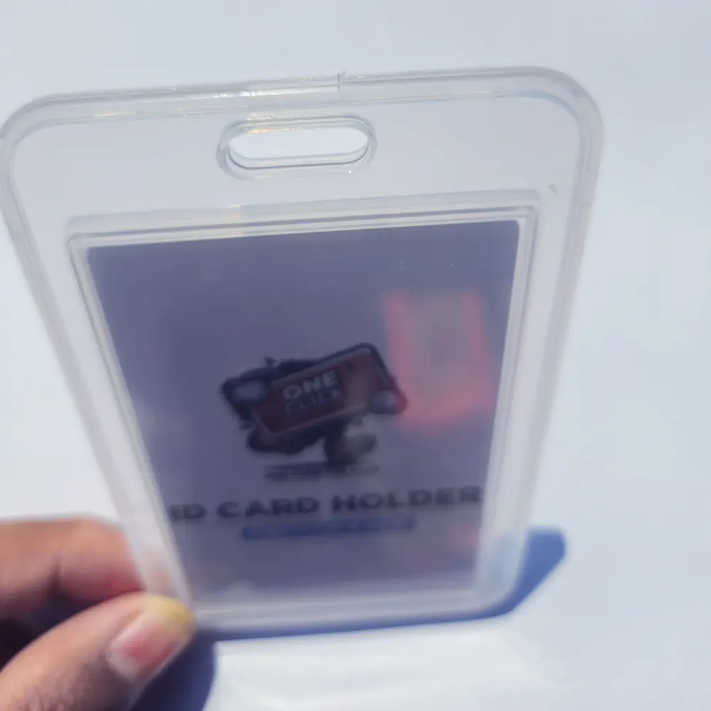 transparent, vertical, double side id card holder